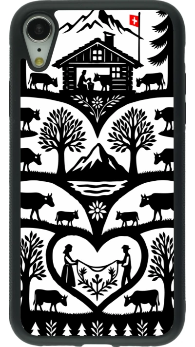 Coque iPhone XR - Silicone rigide noir Poya Suisse 2