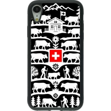 Coque iPhone XR - Silicone rigide noir Poya Suisse 3 noir