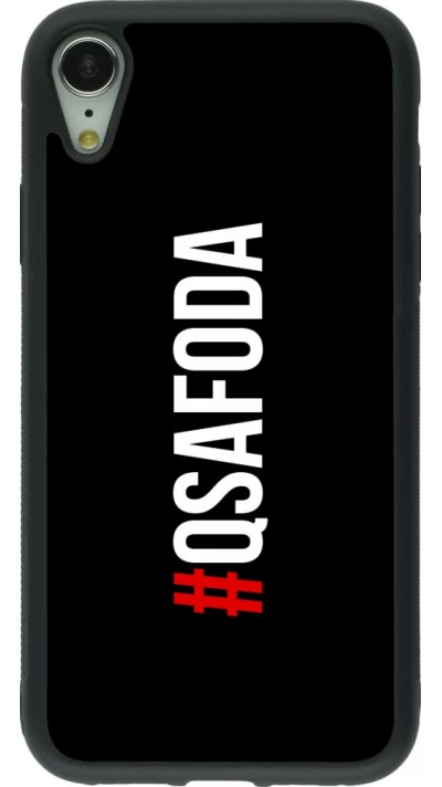 Coque iPhone XR - Silicone rigide noir Qsafoda 1