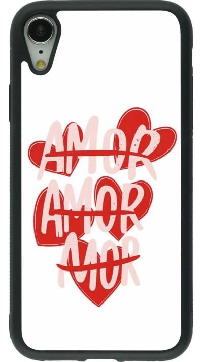 Coque iPhone XR - Silicone rigide noir Saint Valentines Day 26 Amor