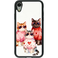 Coque iPhone XR - Silicone rigide noir Saint Valentines Day 26 Cat Love