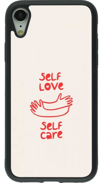 Coque iPhone XR - Silicone rigide noir Saint Valentines Day 26 Self love self care