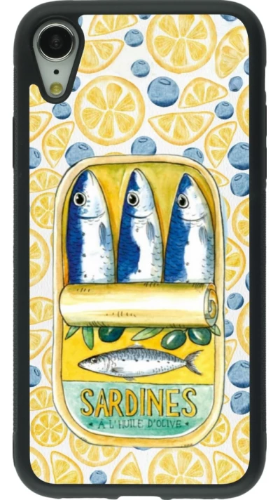 Coque iPhone XR - Silicone rigide noir Sardines in oil 2026
