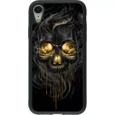 Coque iPhone XR - Silicone rigide noir Skull 02