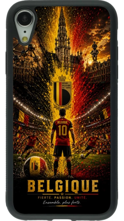 iPhone XR Case Hülle - Silikon schwarz Fussball Belgien splash 2026