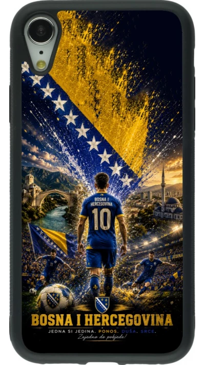 iPhone XR Case Hülle - Silikon schwarz Fussball Bosnien und Herzegowina splash 2026