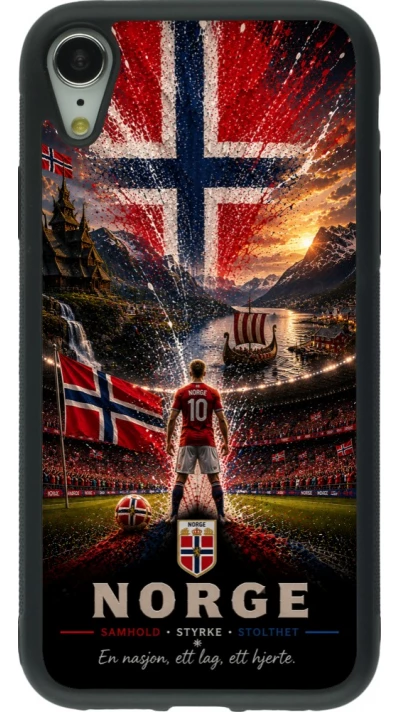 iPhone XR Case Hülle - Silikon schwarz Fussball Norwegen splash 2026