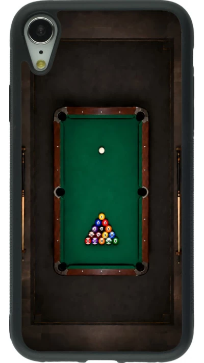 Coque iPhone XR - Silicone rigide noir Sports 2026 Billard