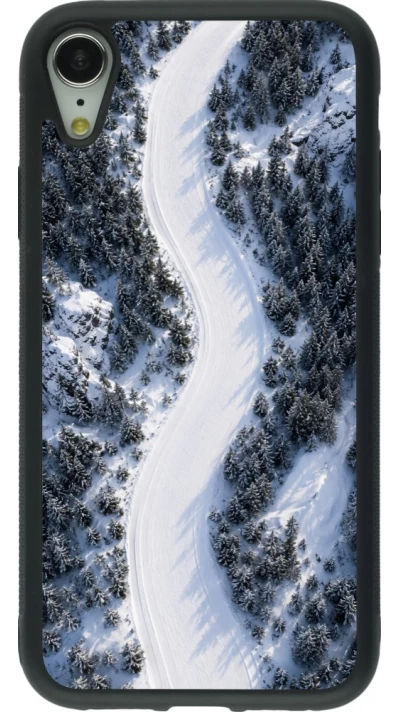 Coque iPhone XR - Silicone rigide noir Sports 2026 Ski