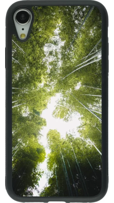 Coque iPhone XR - Silicone rigide noir Spring 23 forest blue sky