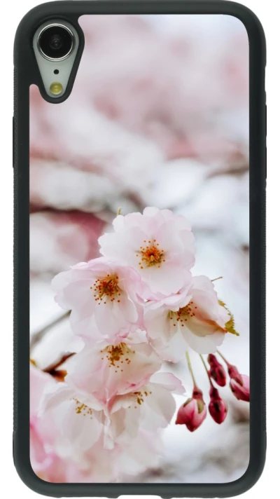 iPhone XR Case Hülle - Silikon schwarz Cherry tree Spring 2026