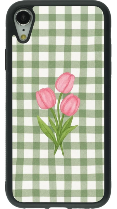 iPhone XR Case Hülle - Silikon schwarz Green vichy tulips Spring 2026