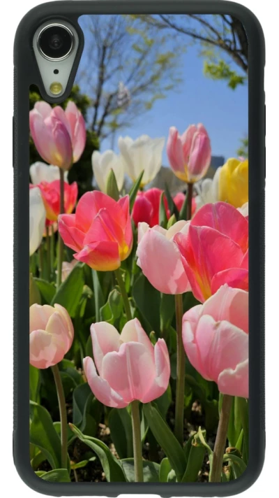 iPhone XR Case Hülle - Silikon schwarz Tulips Spring 2026