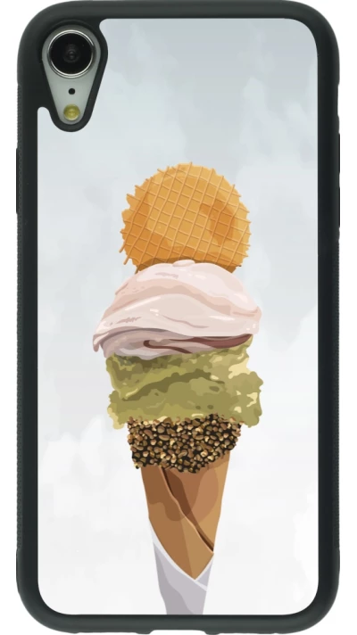 Coque iPhone XR - Silicone rigide noir Summer 2025 Cornet