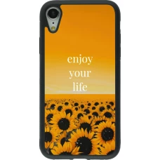 Coque iPhone XR - Silicone rigide noir Summer 2026 Enjoy your life