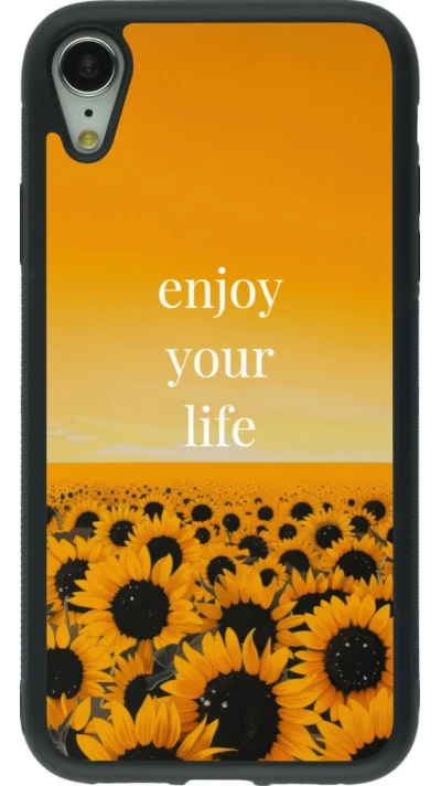 iPhone XR Case Hülle - Silikon schwarz Summer 2026 Enjoy your life