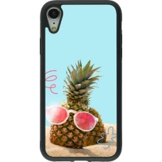 iPhone XR Case Hülle - Silikon schwarz Pineapple with glasses Summer 2026