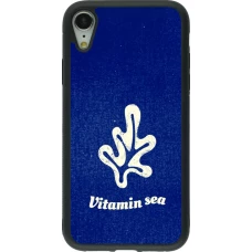 Coque iPhone XR - Silicone rigide noir Vitamin sea Summer 2026