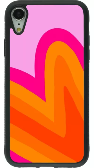 iPhone XR Case Hülle - Silikon schwarz Valentine 2024 heart gradient