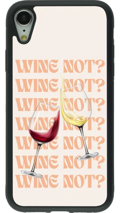 Coque iPhone XR - Silicone rigide noir Wine not