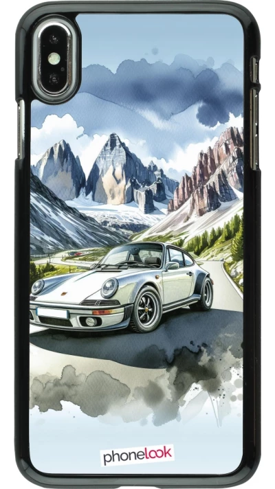 Coque iPhone Xs Max - Porsche 911 Mountain Watercolor