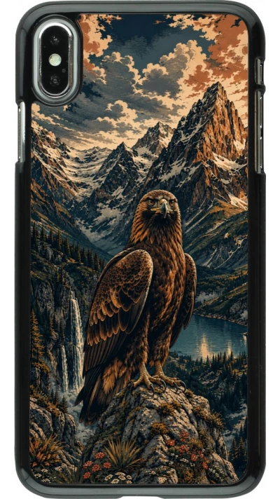 Coque iPhone Xs Max - Linocut Aigle Royal