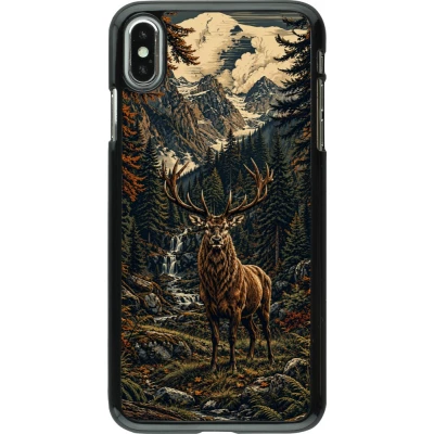 iPhone Xs Max Case Hülle - Linocut Reh