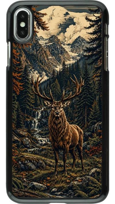 Coque iPhone Xs Max - Linocut Cerf
