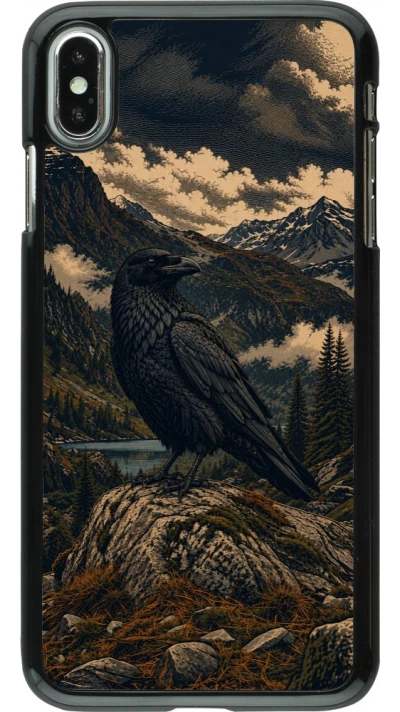 Coque iPhone Xs Max - Linocut Grand Corbeau