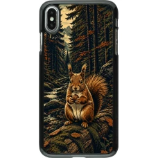 iPhone Xs Max Case Hülle - Linocut Eichhörnchen