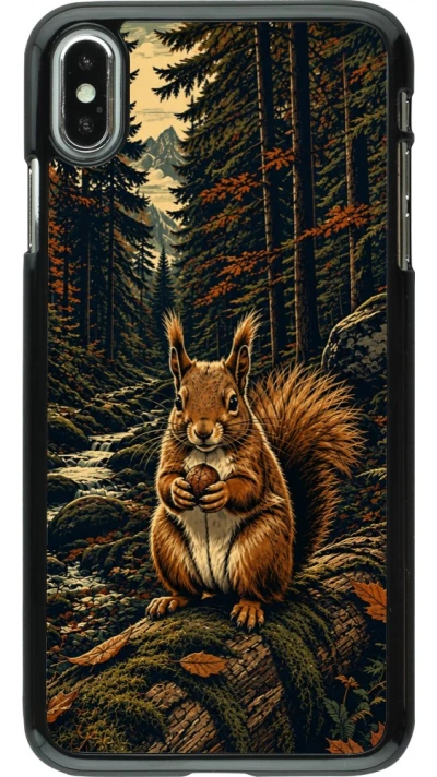 Coque iPhone Xs Max - Linocut Ecureuil