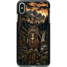 iPhone Xs Max Case Hülle - Linocut Uhu