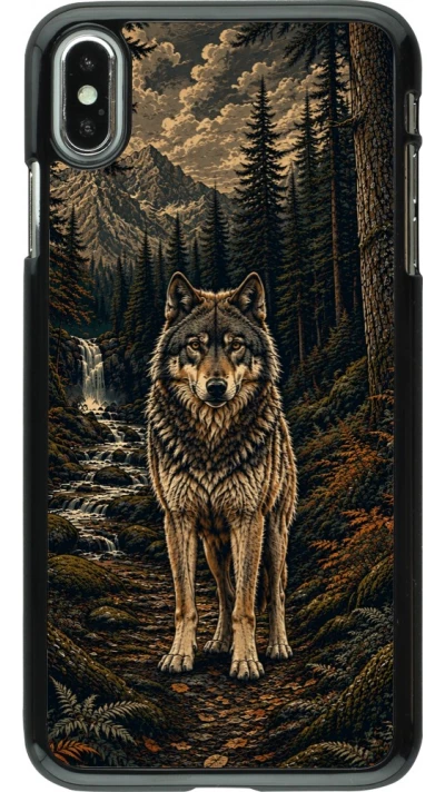 Coque iPhone Xs Max - Linocut Loup
