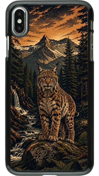 Coque iPhone Xs Max - Linocut Lynx