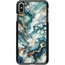 iPhone Xs Max Case Hülle - Grüner Blauer Goldener Marmor