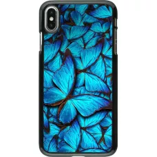 Coque iPhone Xs Max - Papillon - Bleu
