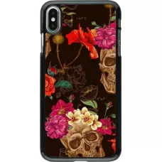 Coque iPhone Xs Max - Skulls and flowers