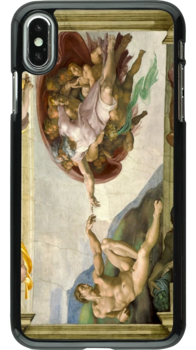 Coque iPhone Xs Max - Tableau art - La Création d’Adam - Michel-Ange
