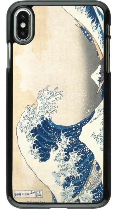 Coque iPhone Xs Max - Tableau art - La Grande Vague de Kanagawa - Hokusai