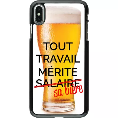 Coque iPhone Xs Max - Tout travail mérite sa bière