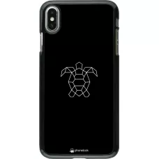 Coque iPhone Xs Max - Turtles lines on black