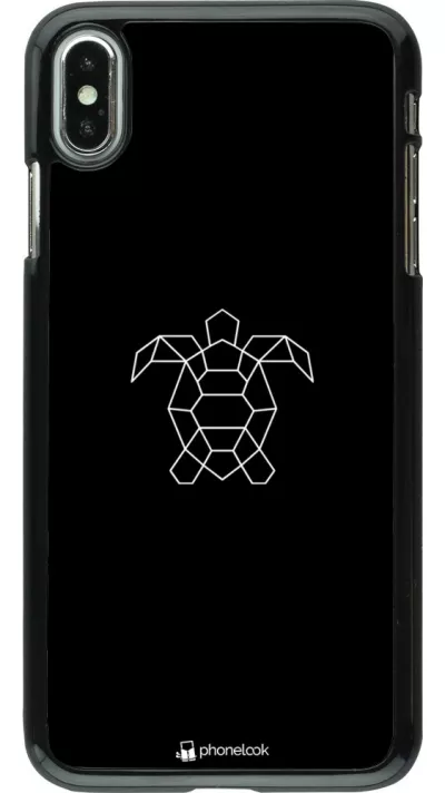 Coque iPhone Xs Max - Turtles lines on black