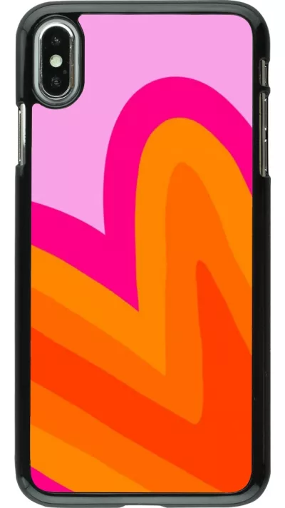 Coque iPhone Xs Max - Valentine 2024 heart gradient