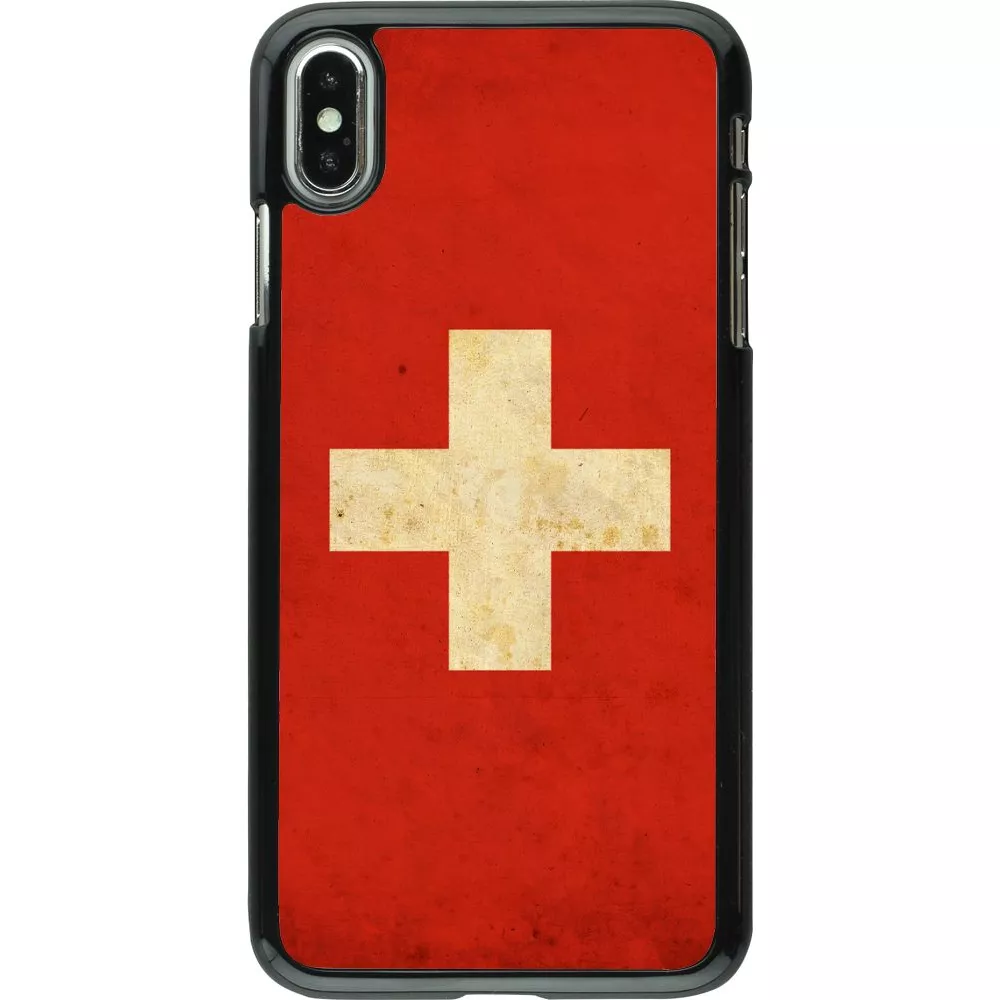 Coque iPhone Xs Max - Vintage Flag SWISS