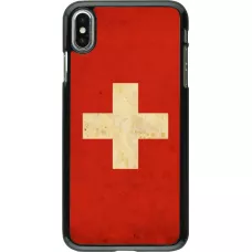Coque iPhone Xs Max - Vintage Flag SWISS