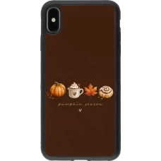 Coque iPhone Xs Max - Silicone rigide noir Autumn 26 Pumpkin season