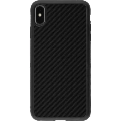 Hülle iPhone Xs Max - Silikon schwarz Carbon Basic