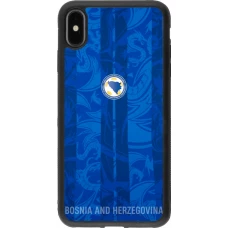 Coque iPhone Xs Max - Silicone rigide noir Maillot de football Bosnie-Herzégovine 2026 personnalisable