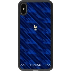 Coque iPhone Xs Max - Silicone rigide noir Maillot de football France 2026 personnalisable