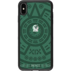 Coque iPhone Xs Max - Silicone rigide noir Maillot de football Mexique 2026 personnalisable